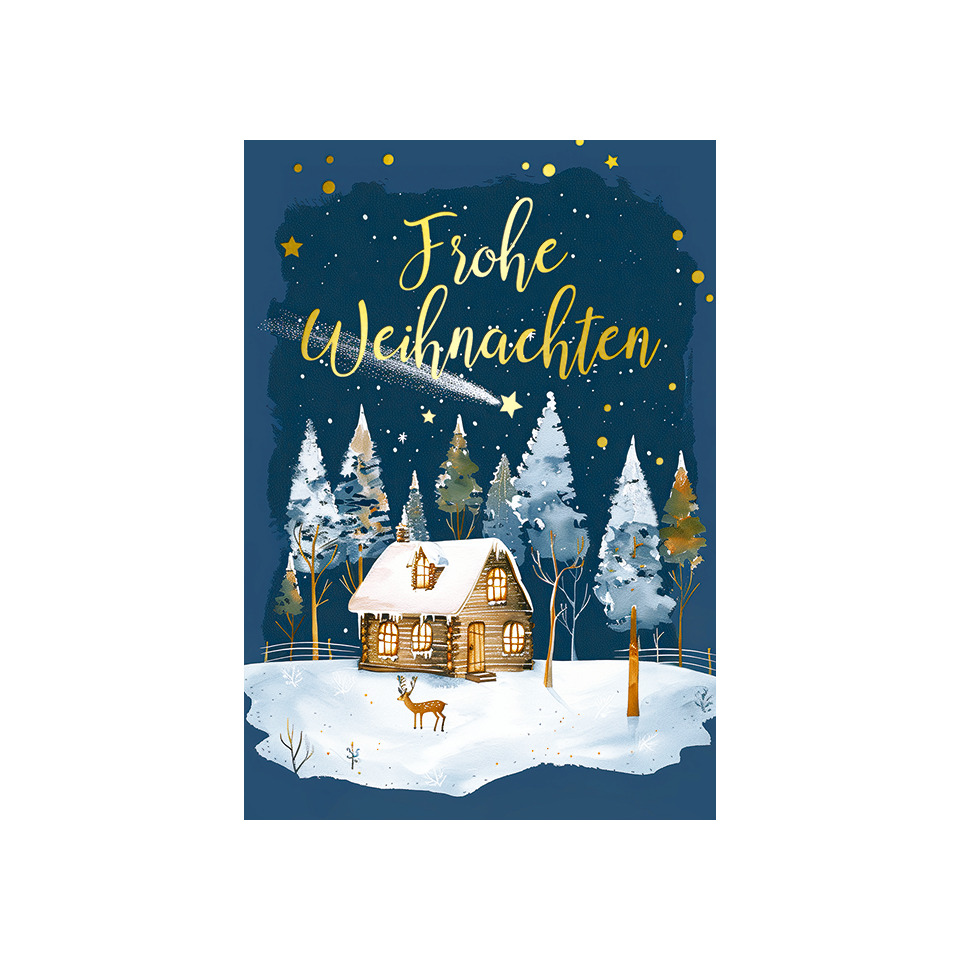 weihnachten, winter, holzhaus, schnee, wald
