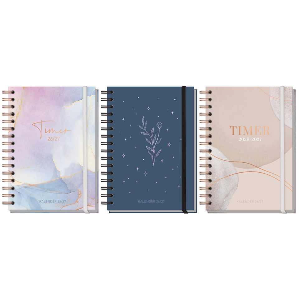 Notizbuch, Spiralbindung, Kalender, 3er-Set, Jahreskalender