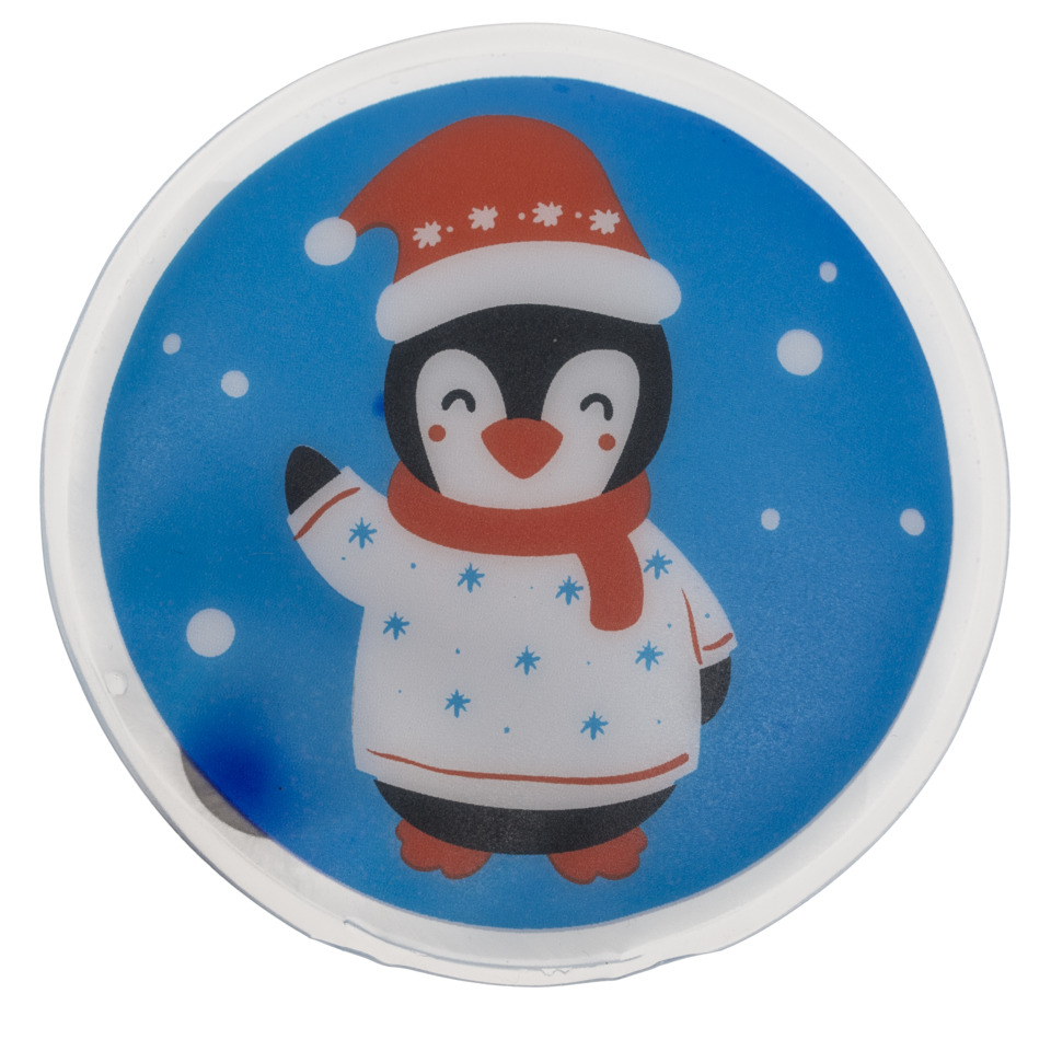 Teller, Kunststoff, Pinguinmotiv, Weihnachtsmotiv, Blauer Hintergrund
