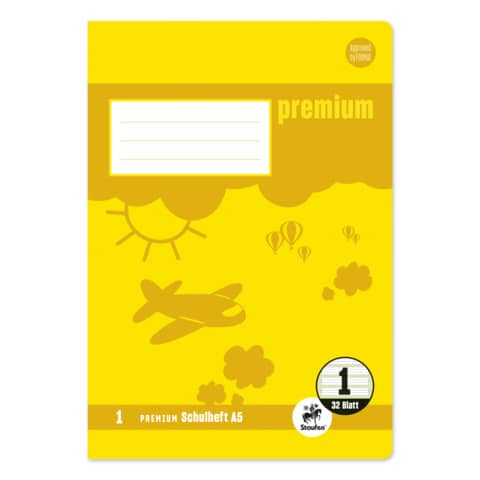 Heft, A5, 90g/m², 32 Blatt, Lin.1, liniert STAUFEN PREMIUM 734010601
