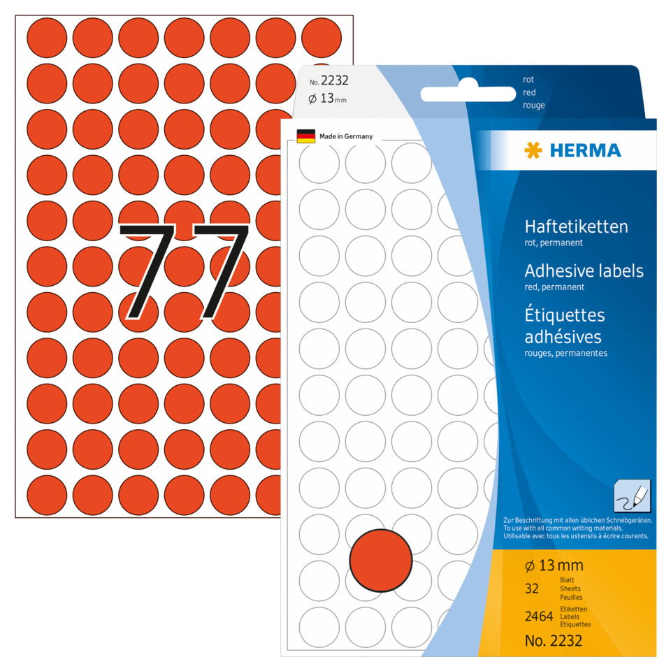 Aufkleber, Etiketten, Klebeetiketten, Punktmuster, Durchmesser-13mm