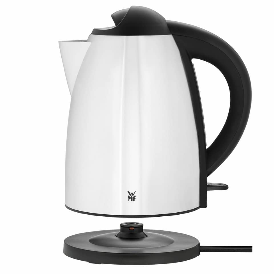 Kettleihe, Wasserkocher, Edelstahl, Schwarz-Weiß, Glasdeckel