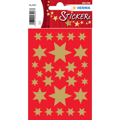 Sticker Sterne 6-zackig, 81 Stück, gold HERMA 3927