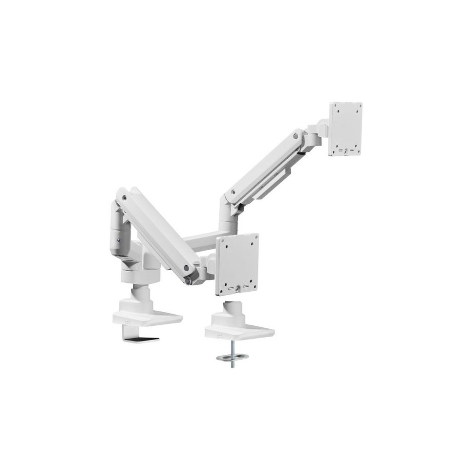 Schwerlast-Doppelmonitor-Tischhalterung, 17"-35", neigbar, weiß EQUIP 650183