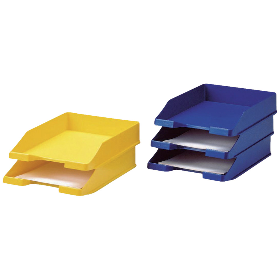 Tape tray, Stackable tray, Desk organizer, Yellow tray, Blue tray