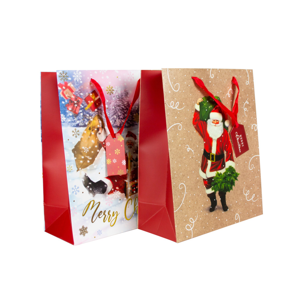 Geschenkverpackung, Weihnachtsmotiv, Gutscheinbeutel, Weihnachtsbeutel, Ribbon