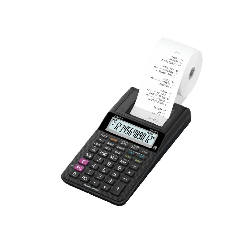 Taschenrechner, Kassenapparat, Rechner, Schwarz, Druckerrolle