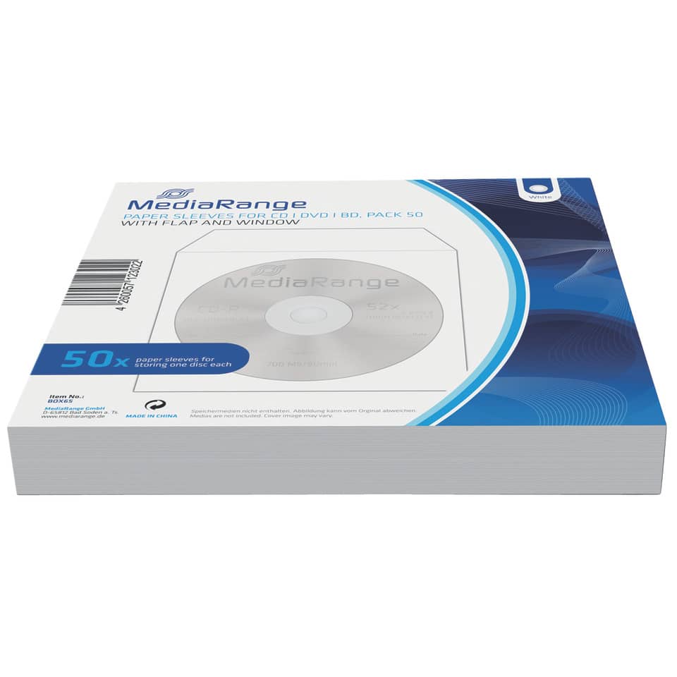 CD/DVD Umschläge, Verpackung, Medienhülle, Papierhülle, Blaues Weißes Design