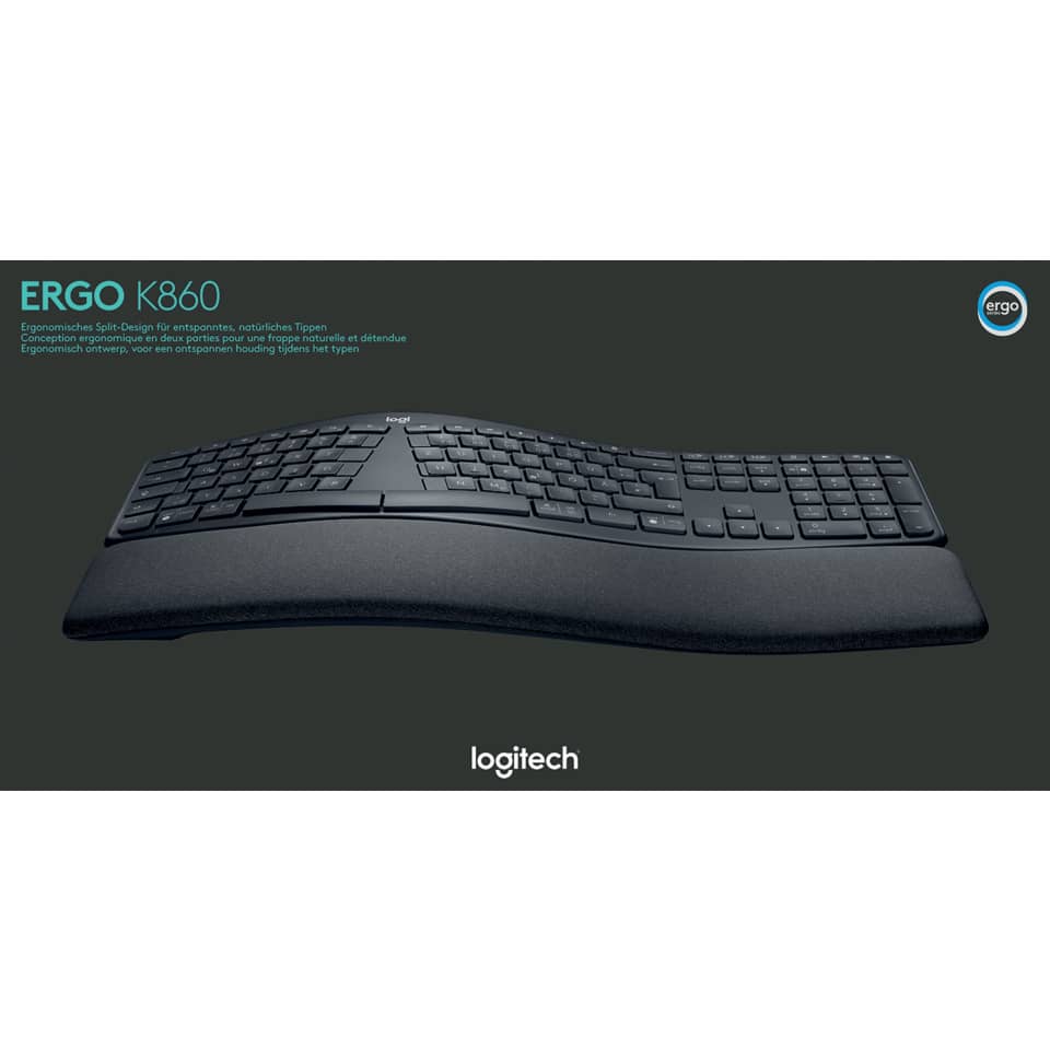 ergonomisch, Tastatur, Split-Design, verkabelt, schwarz