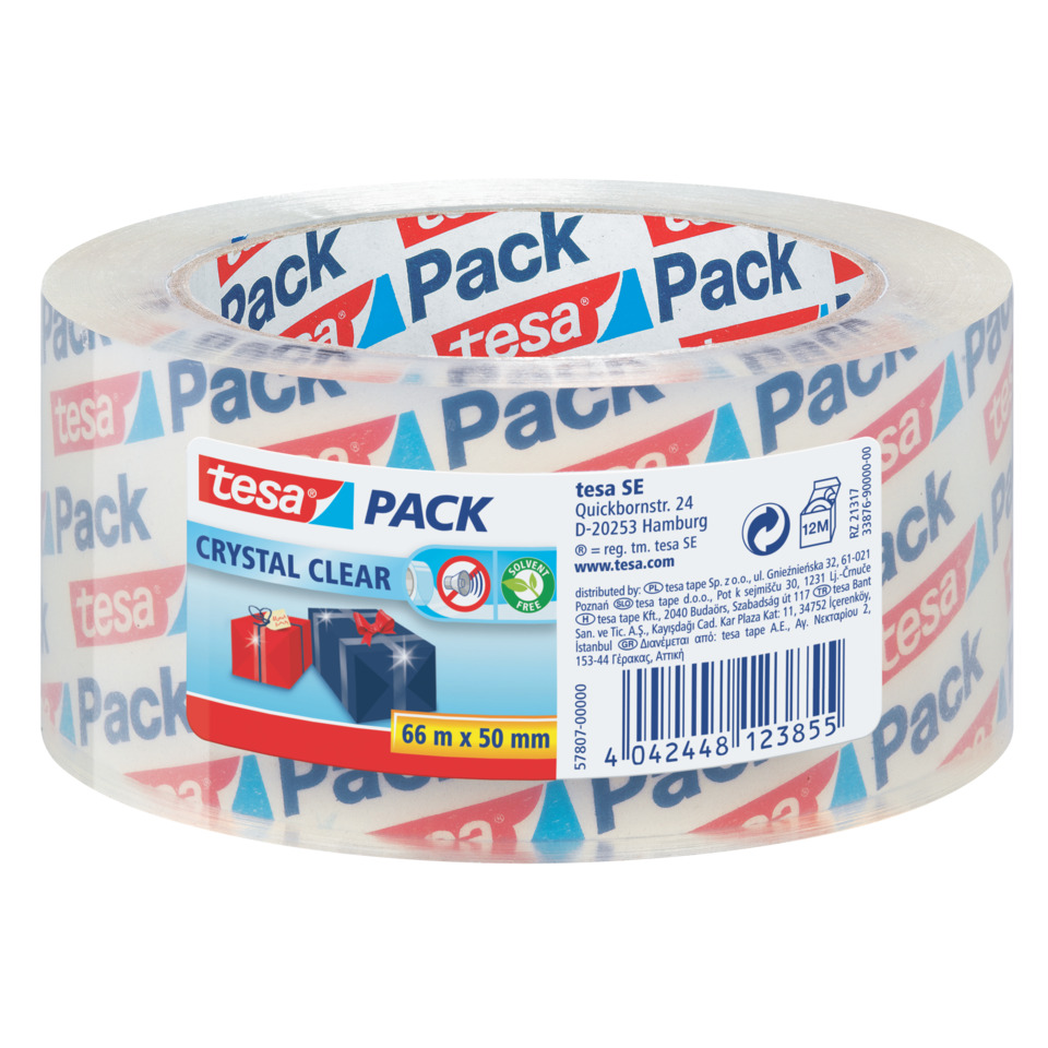 Klebeband, Transparent, Klarsichtband, Tesa Pack, Maße 66 m x 50 mm