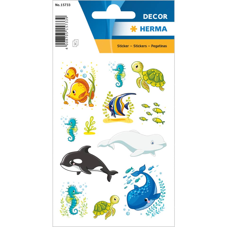 Sticker, Unterwasserwelt, Fische, Wale, Meerestiere