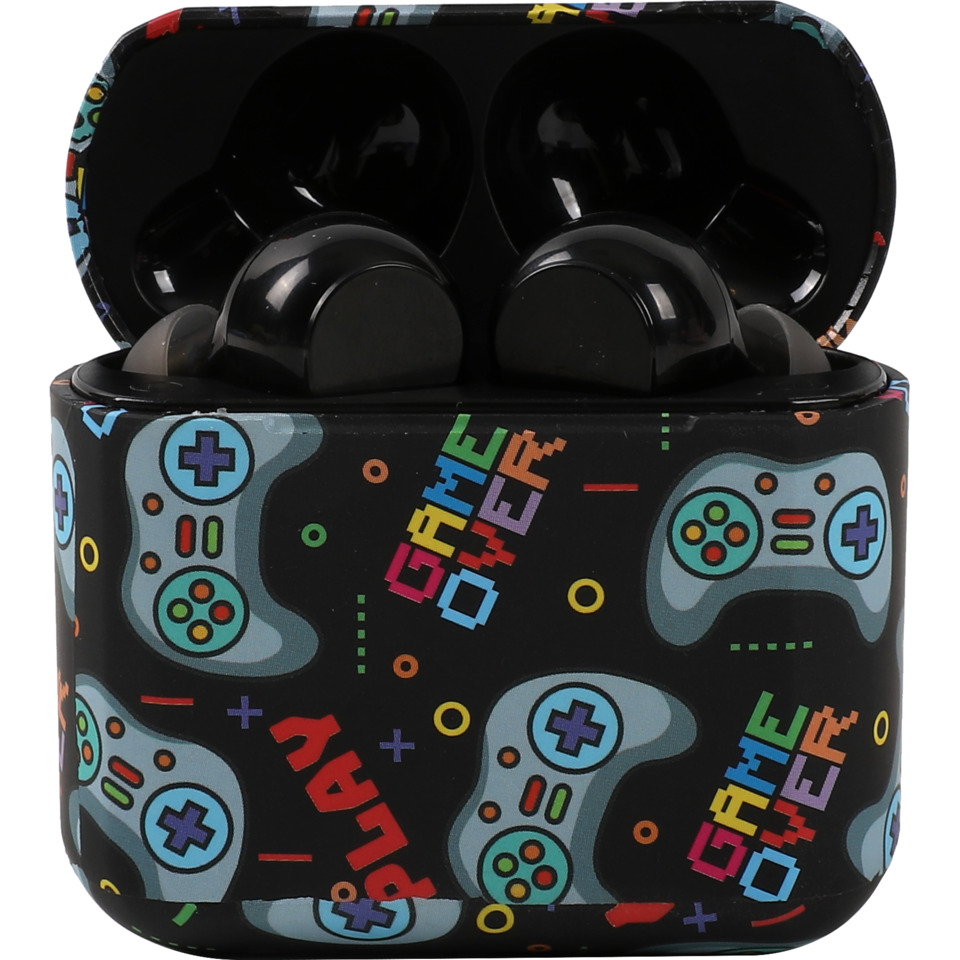 Kopfhörer Hülle, Case, Gaming Muster, Controller Muster, Schwarz