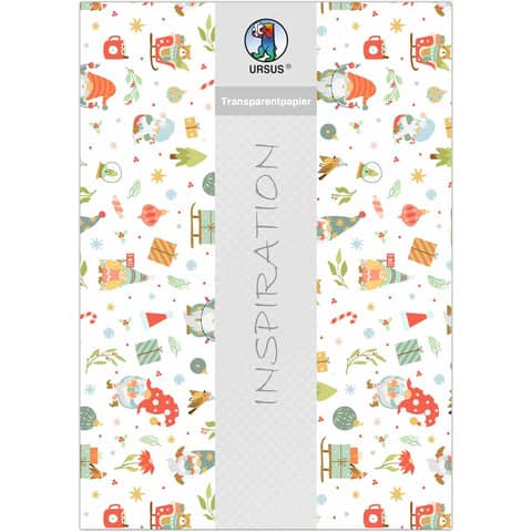 Transparentpapier Wichtelwelt Weihnachtswichtel, A4, 5 Blatt URSUS BÄHR 54064603F