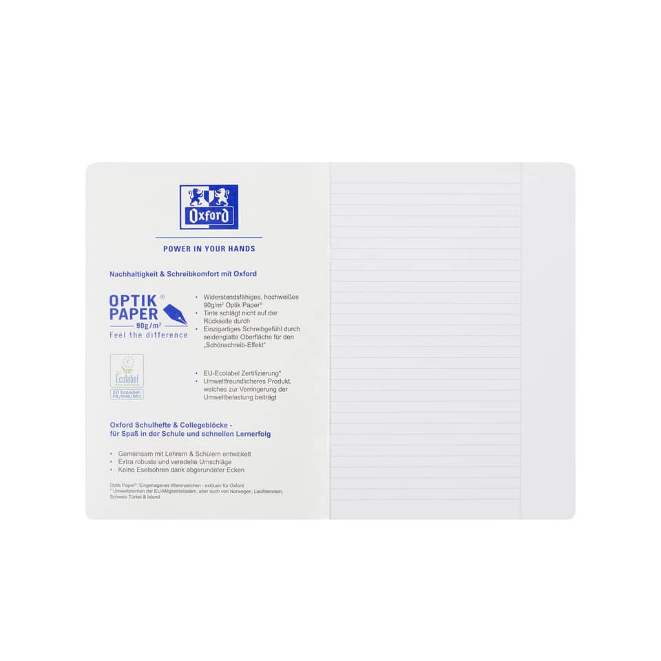 Notizblock, Schreibblock, Oxford, Optikpapier, Lineatur
