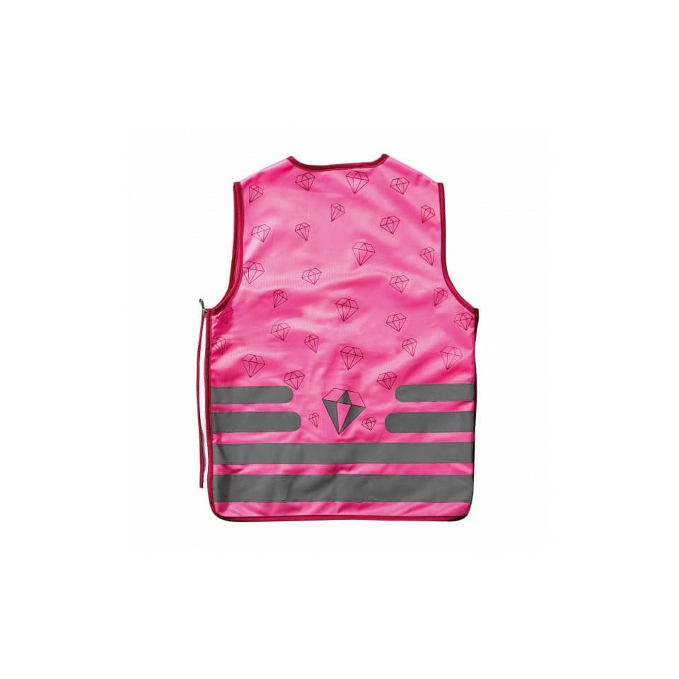 Weste, Reflektor, Diamant-Print, Pink, Schultertasche