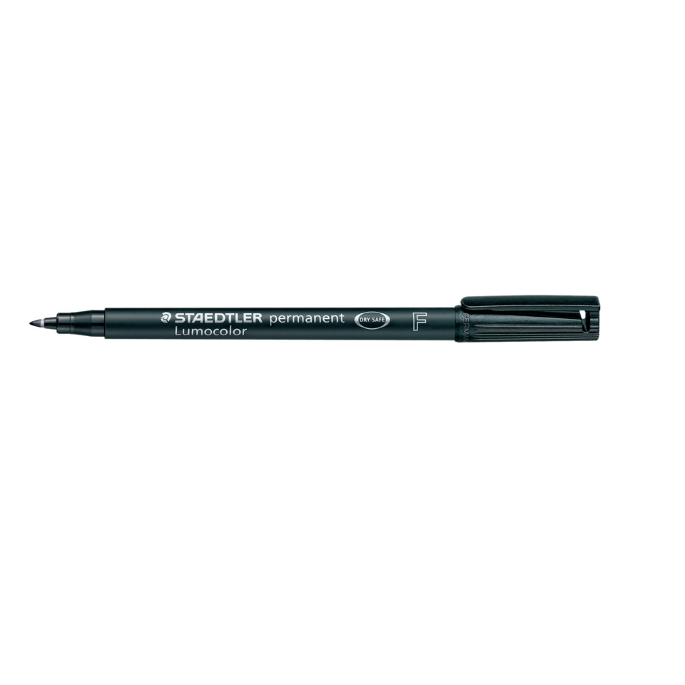 Permanentmarker, Lumocolor, feiner Punkt, Schwarz, Deckel