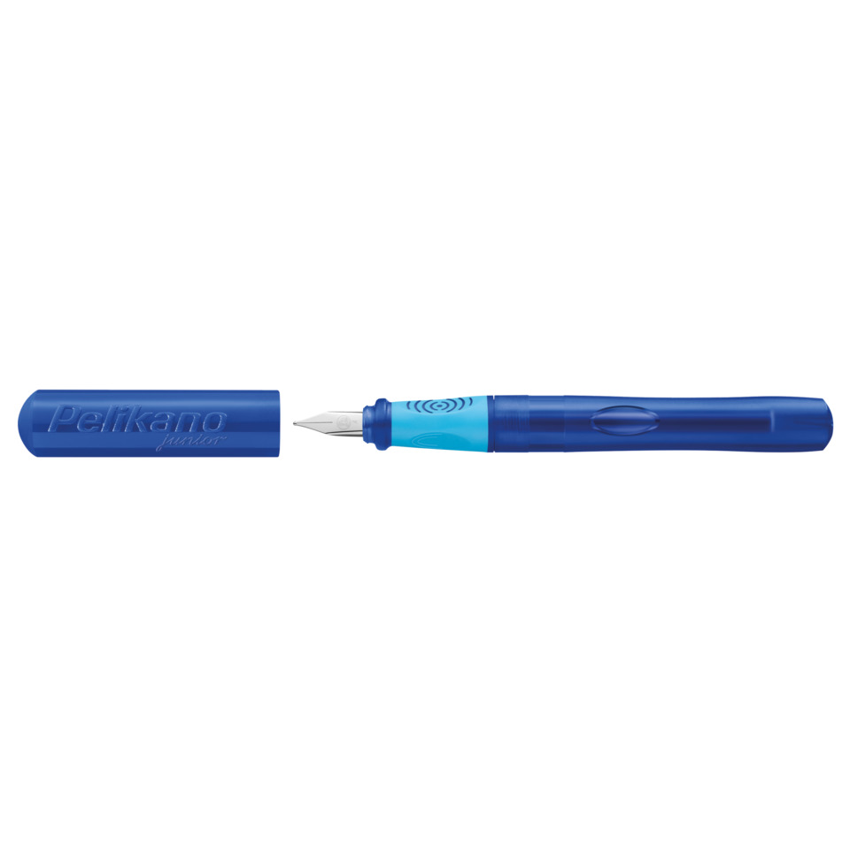 Füllfederhalter, blauer Stift, Feder, Kappe, Kunststoff