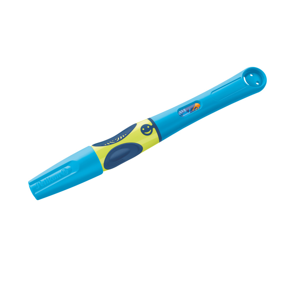 Fluor Gelstift, Kunststoffstift, Kinderstift, blaue Tintenrolle, Geltier