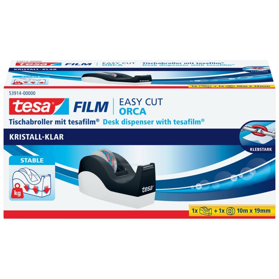 Tischabroller, Klebebandspender, tesa Film, Desk dispenser, Orca Kristall-Klar