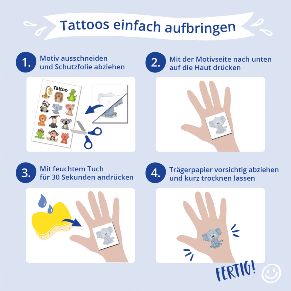Tattoo, Tattoo-Aufkleber, Koala, Elefant, Schablone