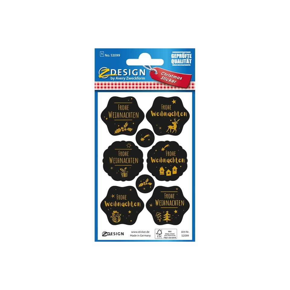 Advent calendar stickers, Weihnachtsaufkleber, Sticker sheet, Golden print, Frohe Weihnachten