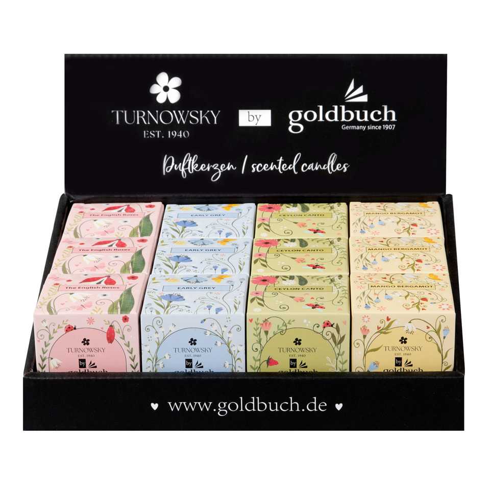 Duftkerzen, Geschenkset, Dekorationsboxen, Pastellfarben, Florales Muster