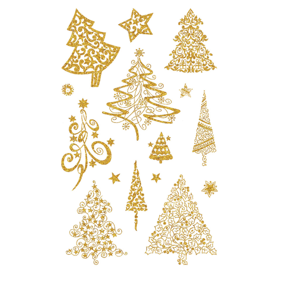 glitzer, goldfarben, weihnachtsbaum, sterne, ornamente