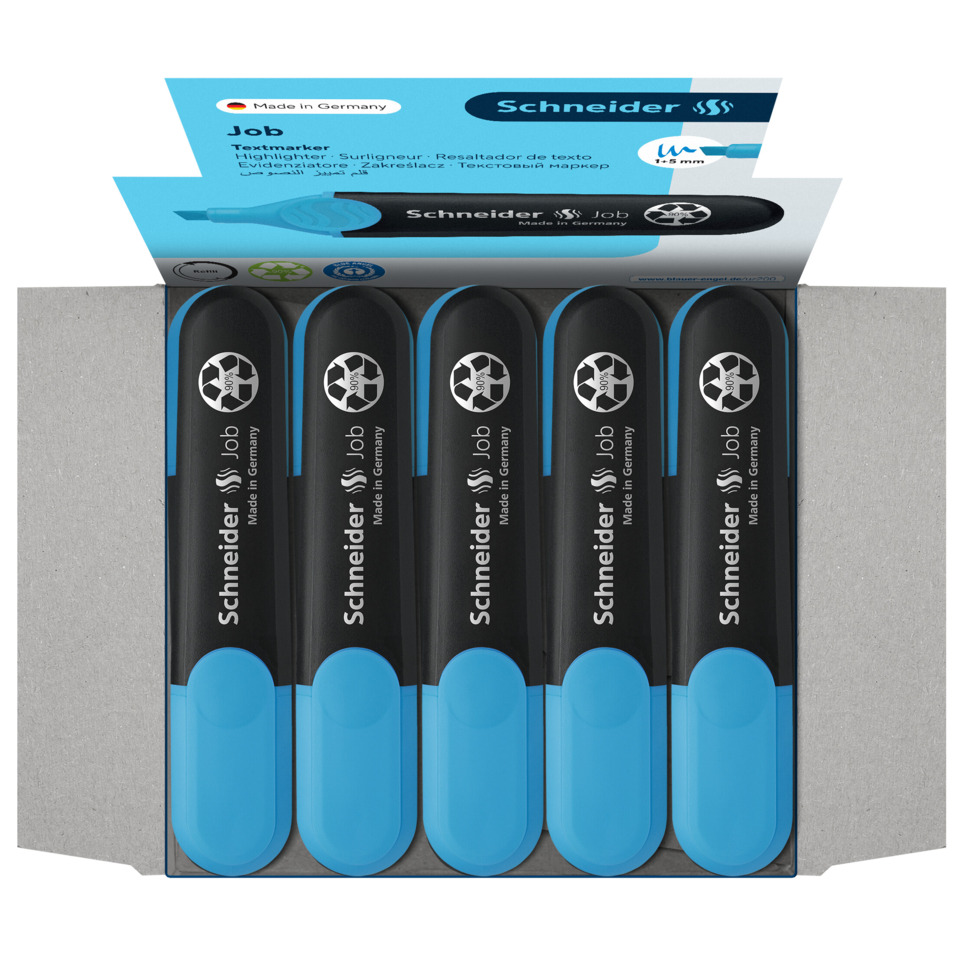 Textmarker, Marker, Farbmarker, Schwarz/Blau, 6er-Pack