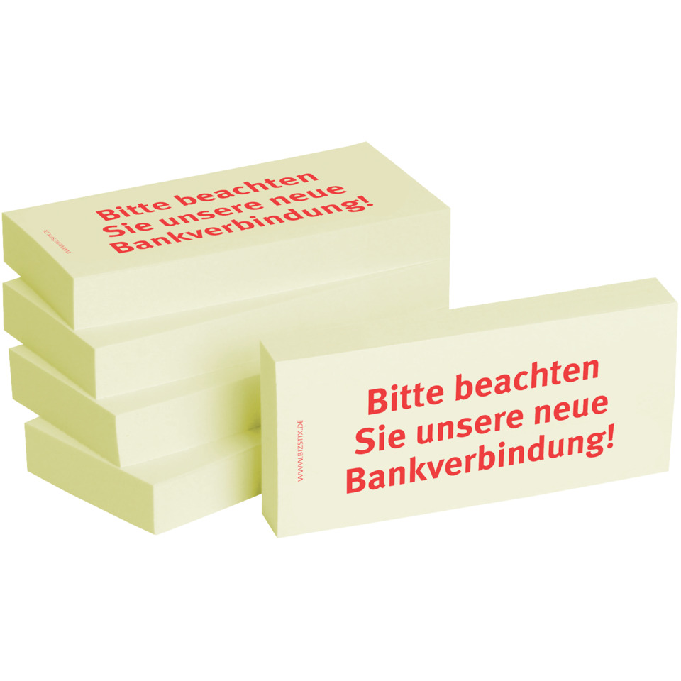 Schilderblock, Notizzettel, Post-it, Klebezettel, Bankverbindung Hinweis