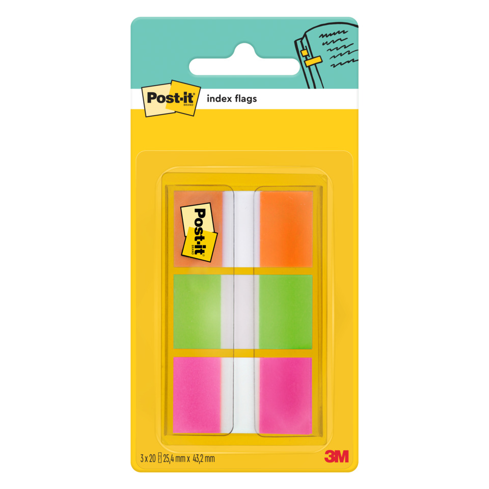 Post-it notes, Index flags, Sticky notes, Color blocks, 3x20 sheets