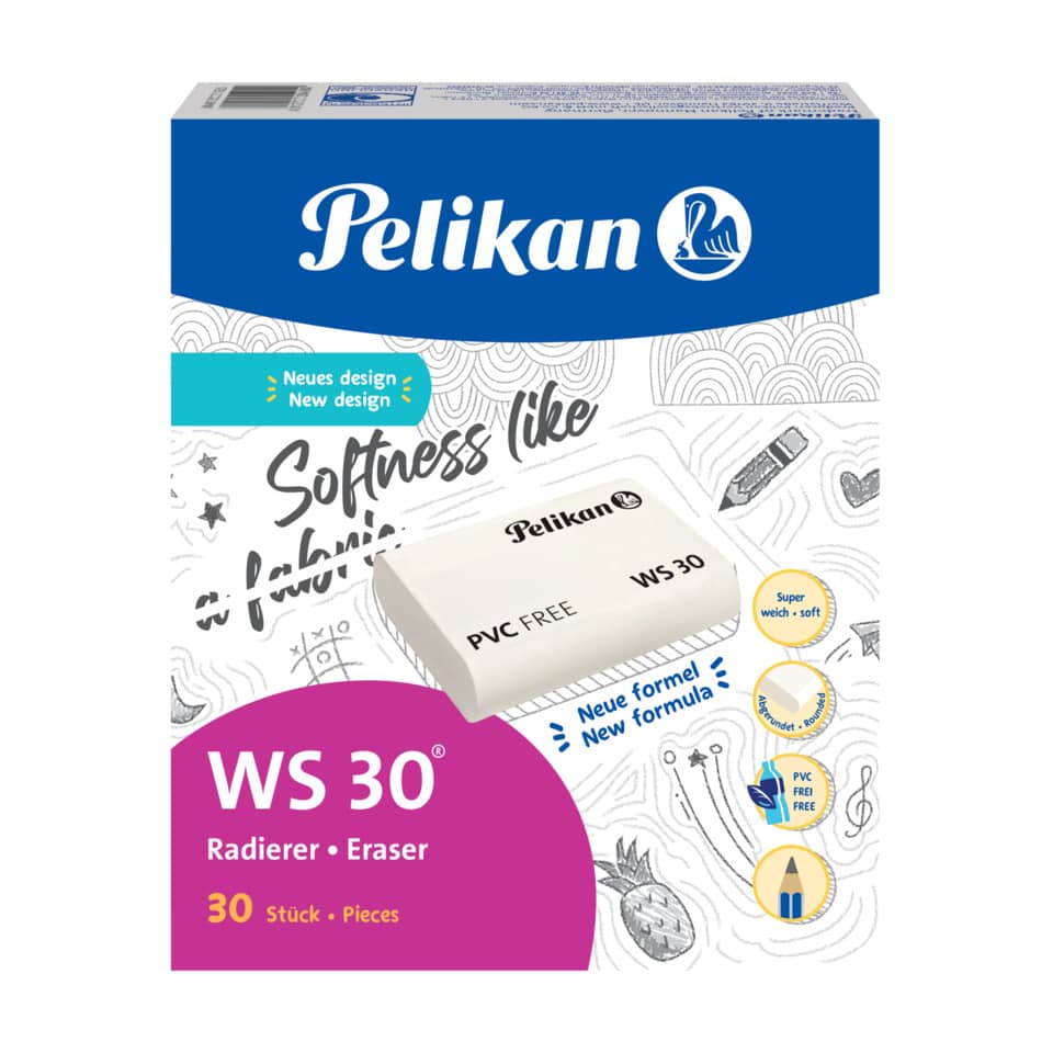 Radierer, Eraser, WS 30, PVC frei, 30 Stück