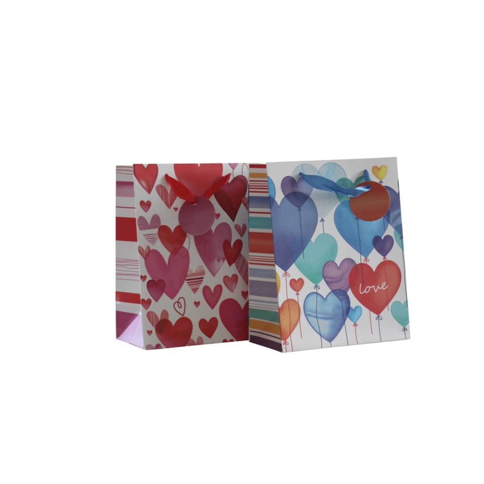 Geschenktragetasche Herzen, 23 x 18 x 10 cm, sortiert PBS 55035