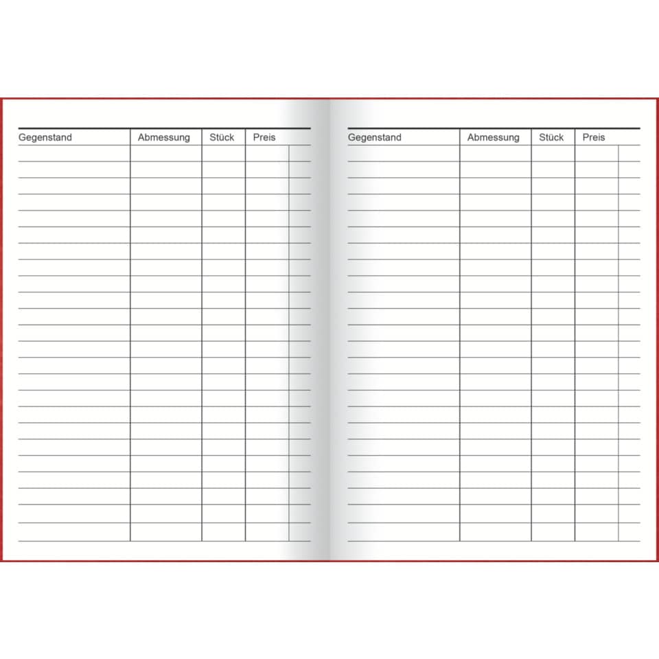 notebook, A4, lined pages, bound, open layout