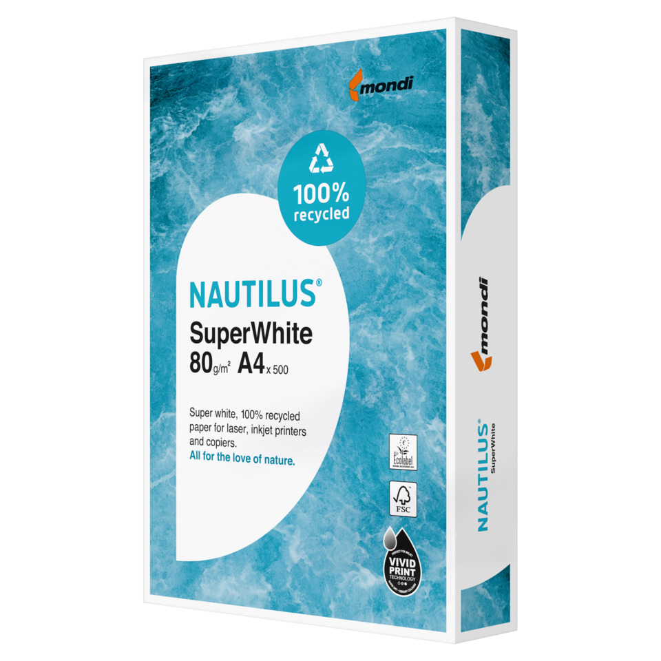 recyceltes papier, A4, 80 g/m2, notizpapier, Nautilus