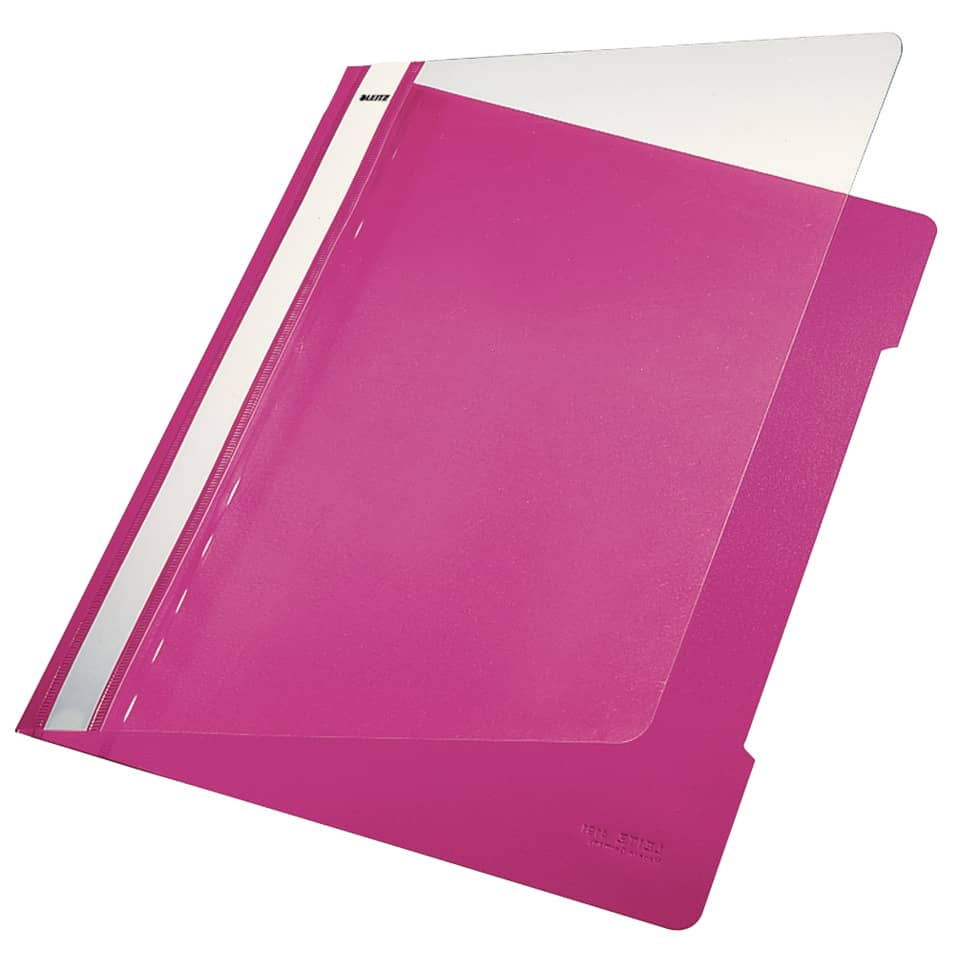 Ordner, Kunststoff, rosa, Transparente Ablage, Rasterschiene