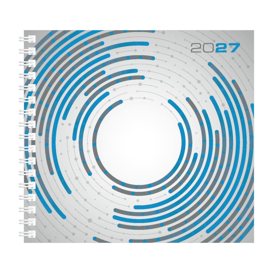 spiral pattern, blaue Ringe, kreisförmiges Motiv, Notizbuch, spiralgebunden