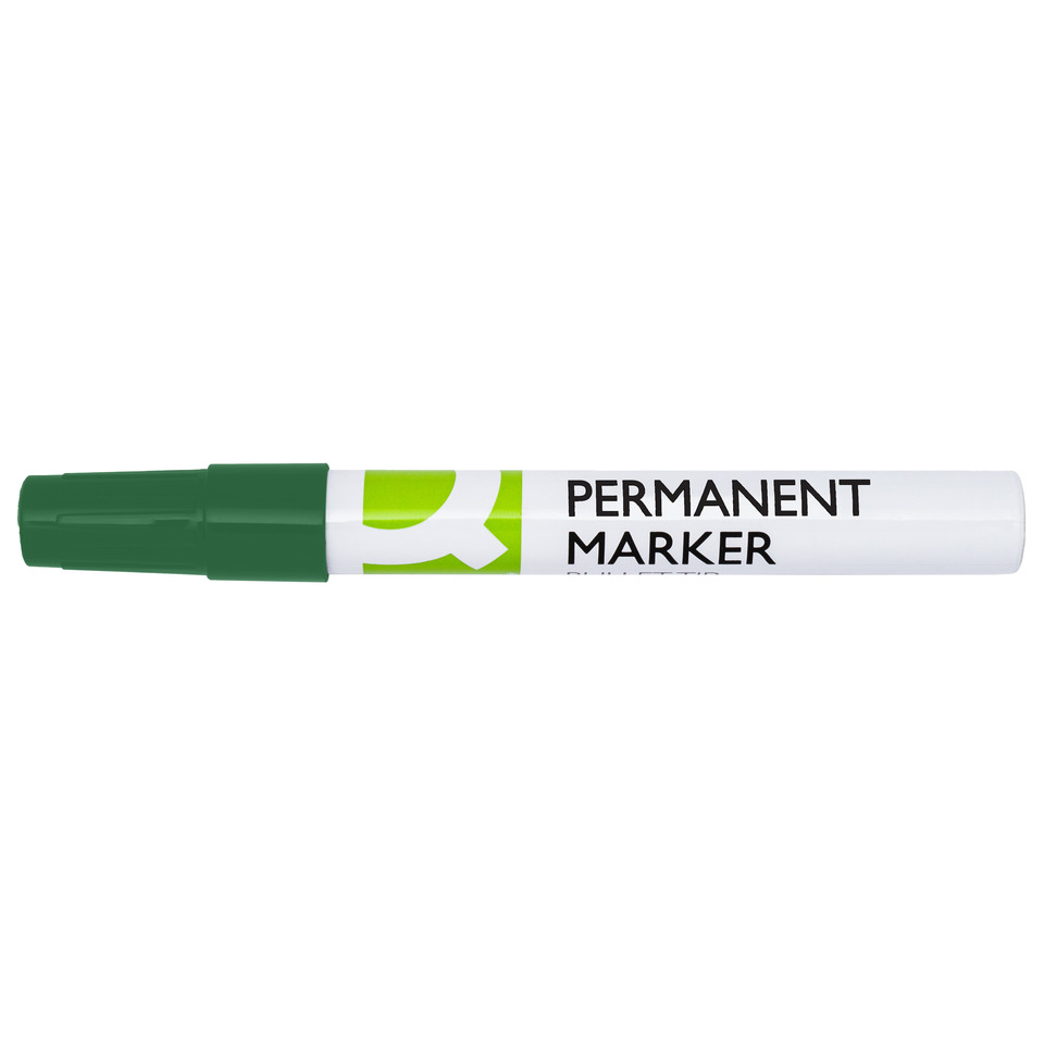Permanent marker, Green cap, Marker pen, White body, Fine tip
