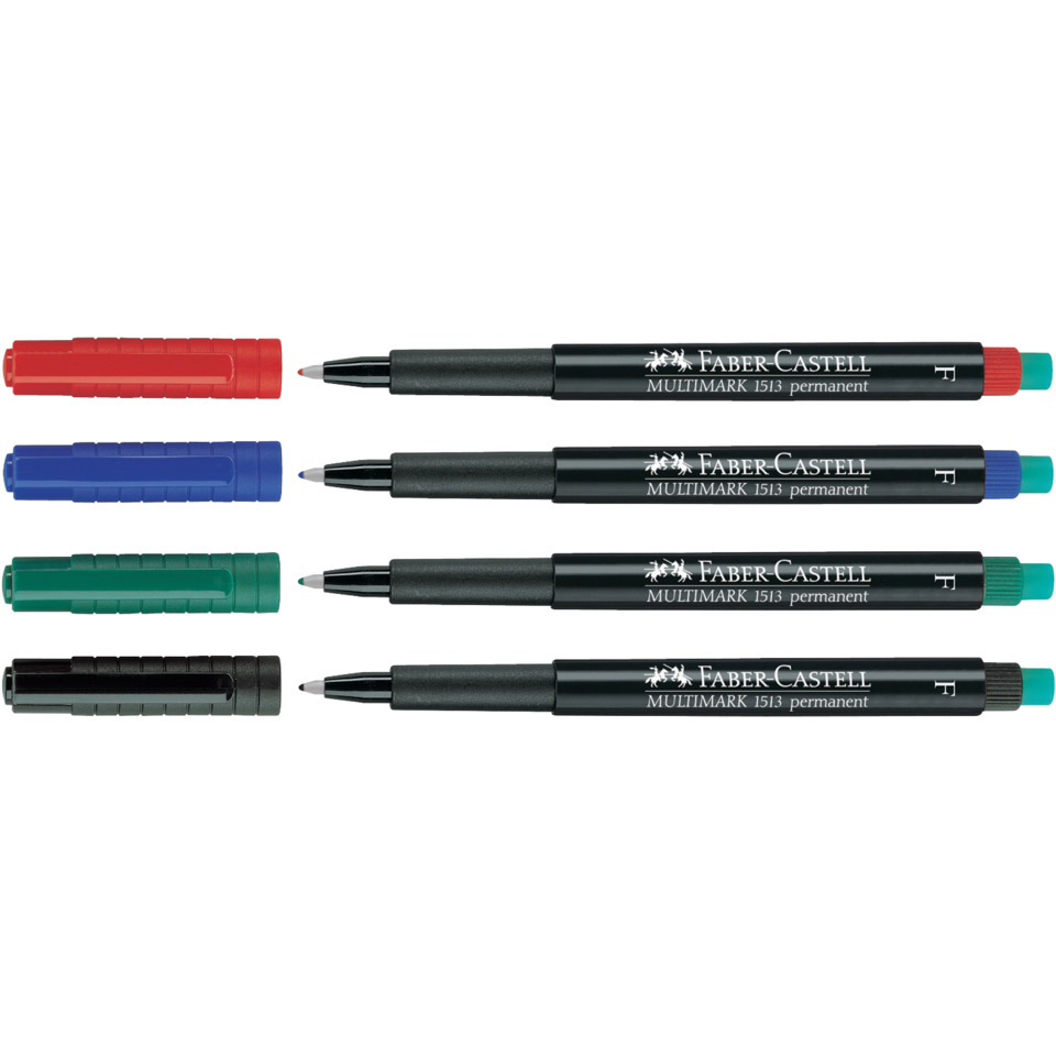 Marker, Permanentmarker, Multiliner, Filzstift, Permanentmarker, Marker, Permanent marker, Fine point, Multicolor set, Faber-Castell