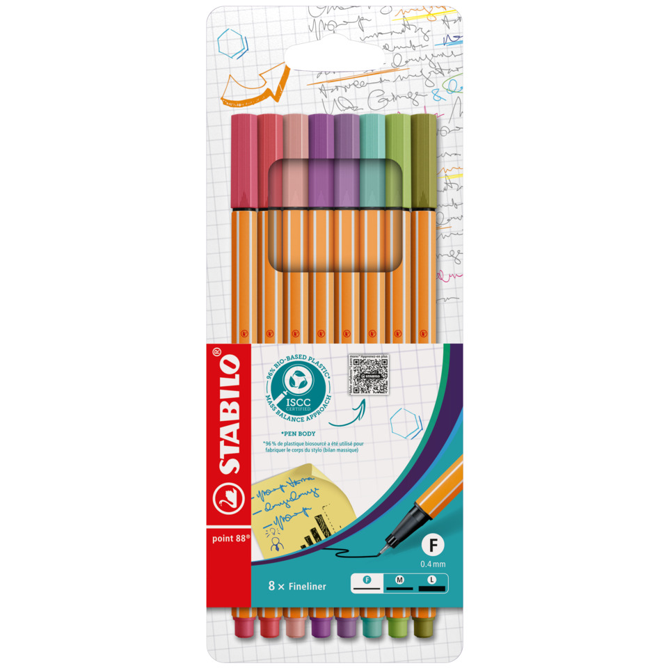 Markerstifte, Fineliner, 8er-Set, Orange, Bunt gemischt