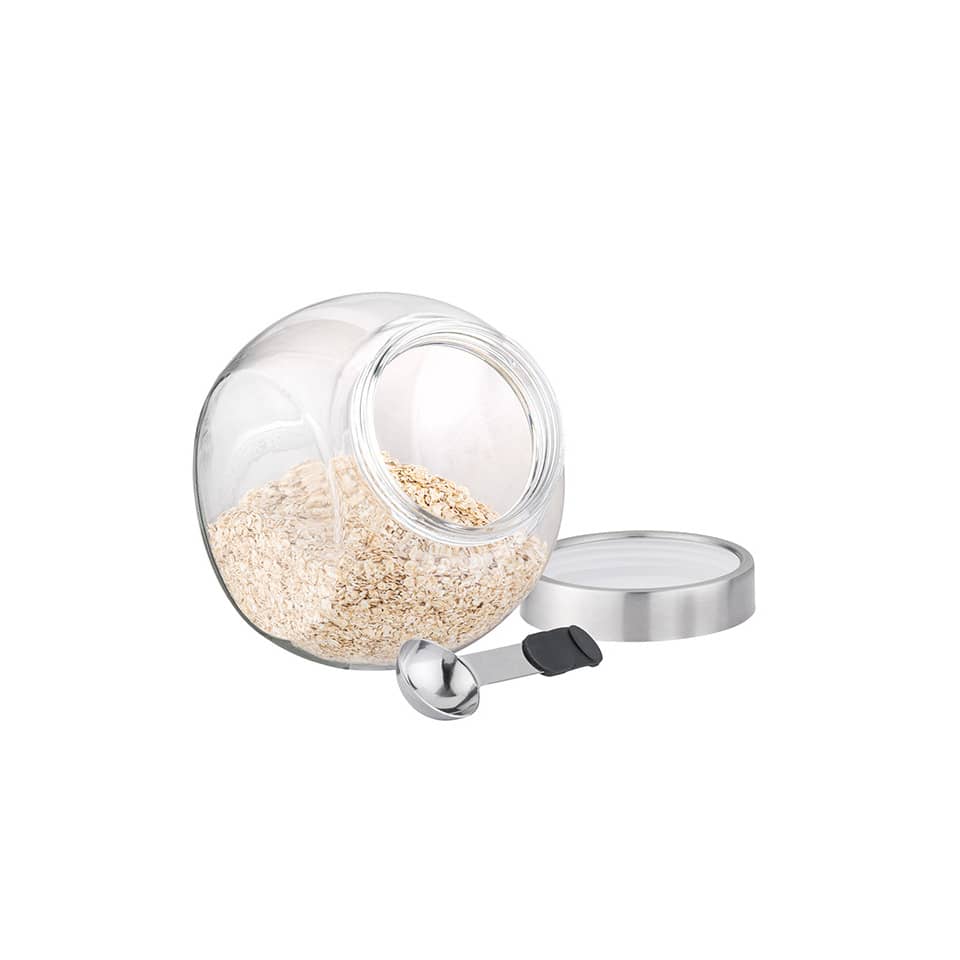 Glasbehälter, Getreidekanne, Müsli-Behälter, Sicherer Deckel, Messlöffel