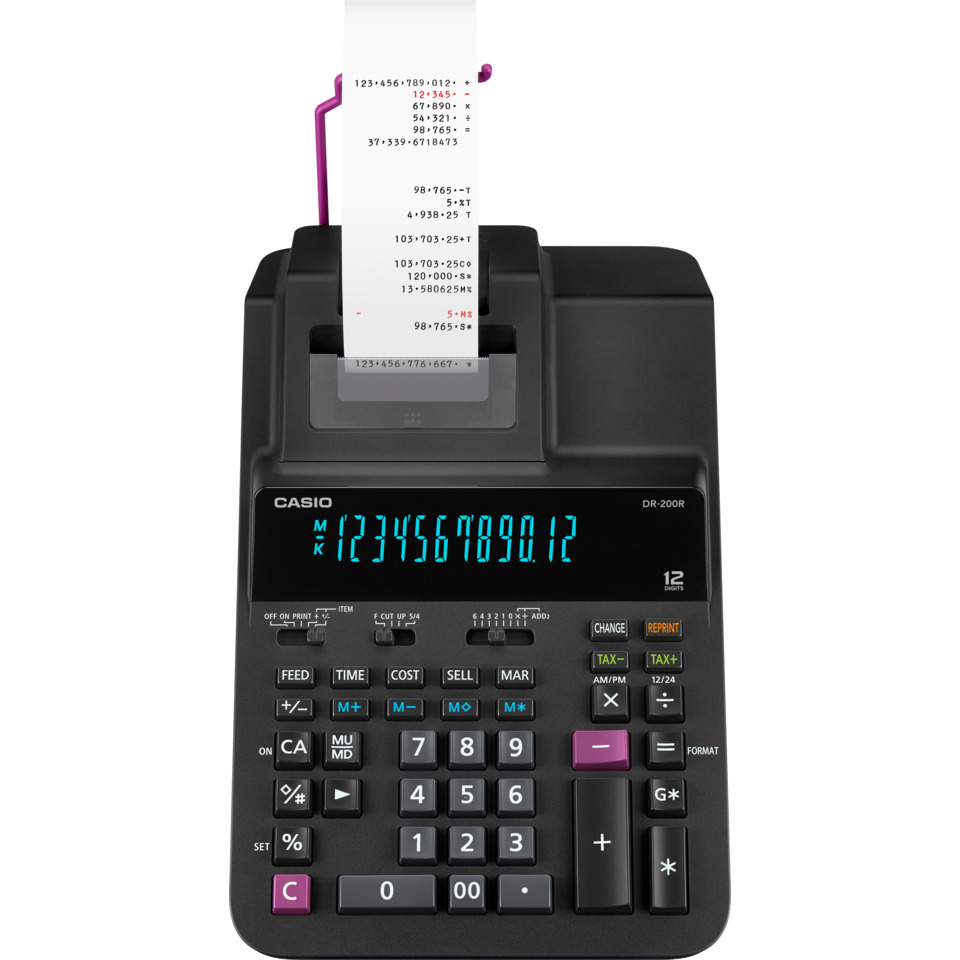 Taschenrechner, Drucker, Zahlendisplay, Haushaltsgerät, Casio