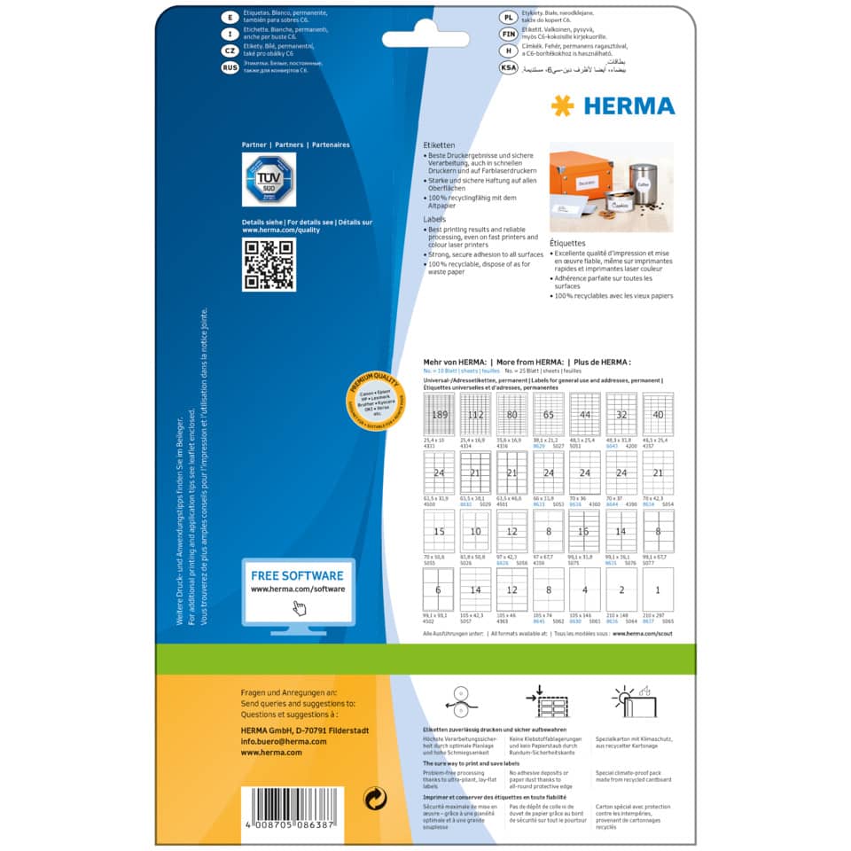 Etikettenpapier, Etiketten, Herma, Bogen, Klebeetiketten