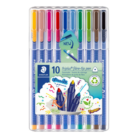 Fasermaler triplus® color, 1mm, 10 Stück, sortiert STAEDTLER 323 SB10