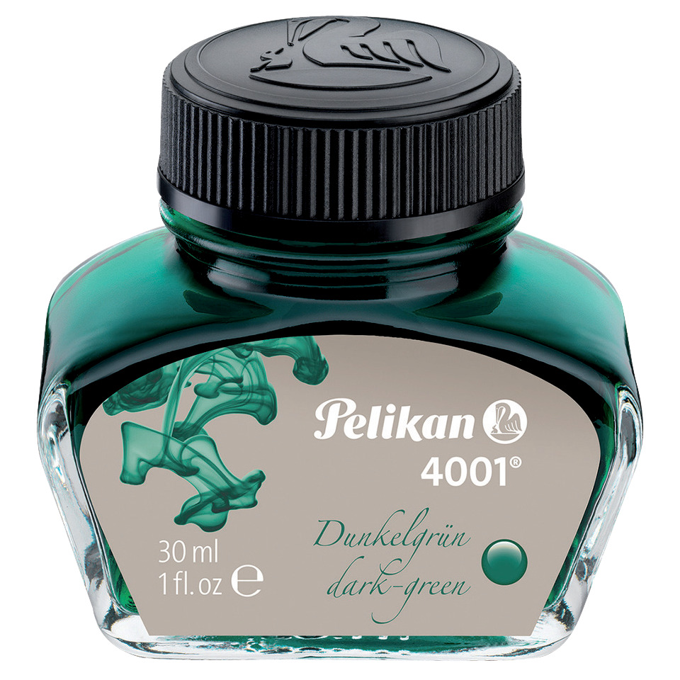 Tintenflasche, Farbflasche, Grün, Dunkelgrün, Pelikan 4001