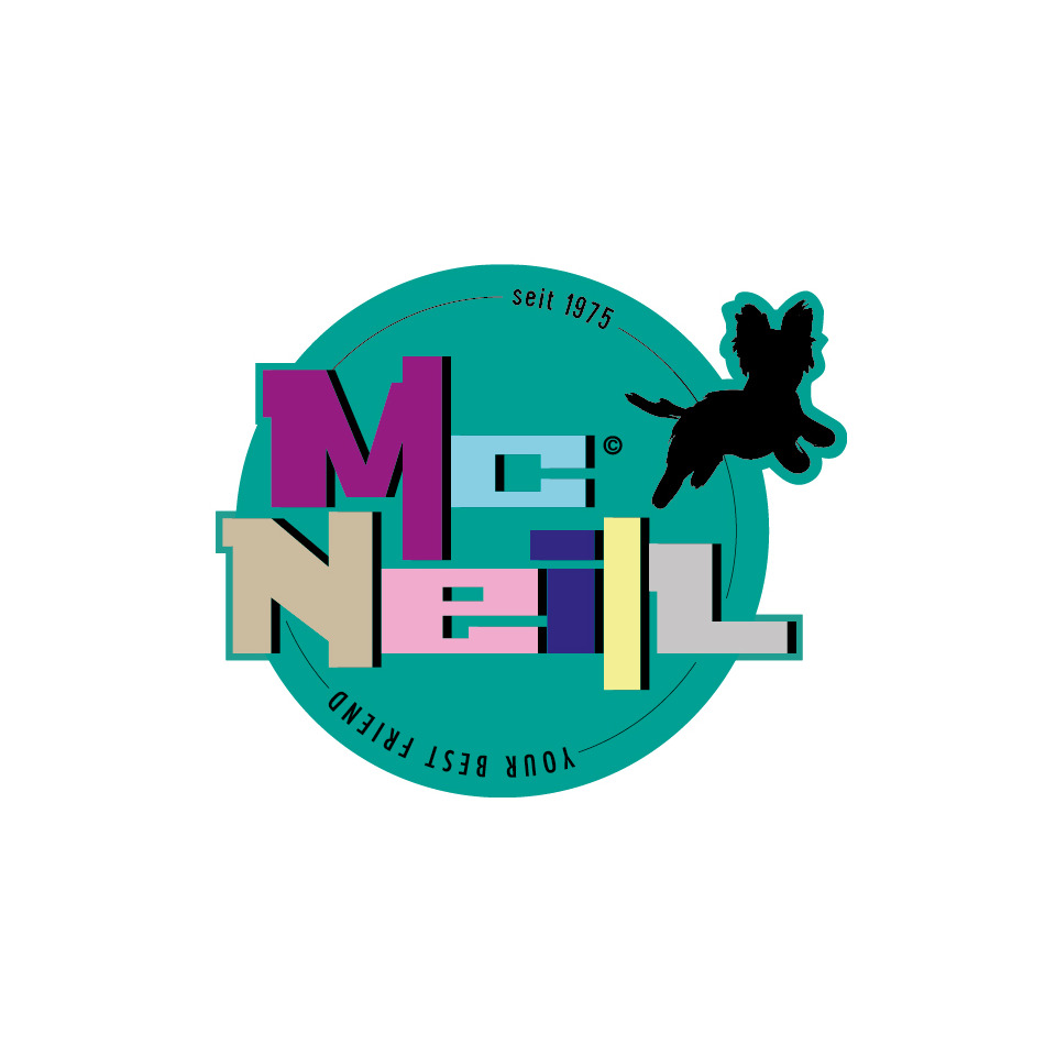 logo, grafik, tealfarbiger Kreis, mehrfarbige Buchstaben, ponysilhouette