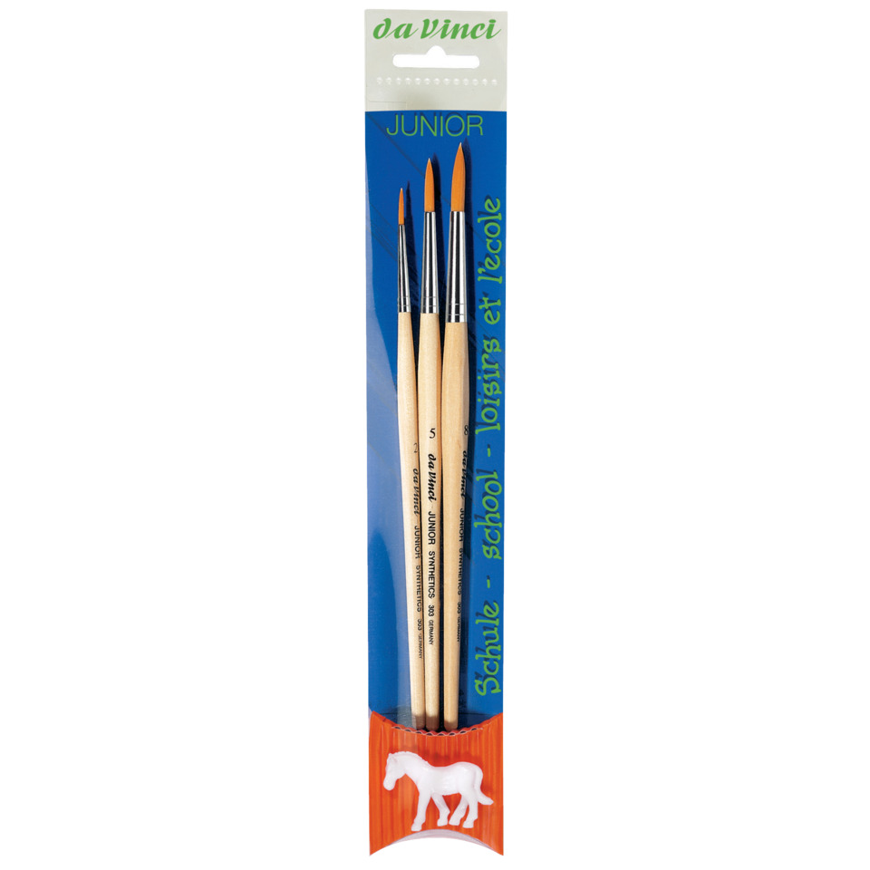 Pinselset, Aquarellpinsel, Junior, Schule, Pinsel aus Holz