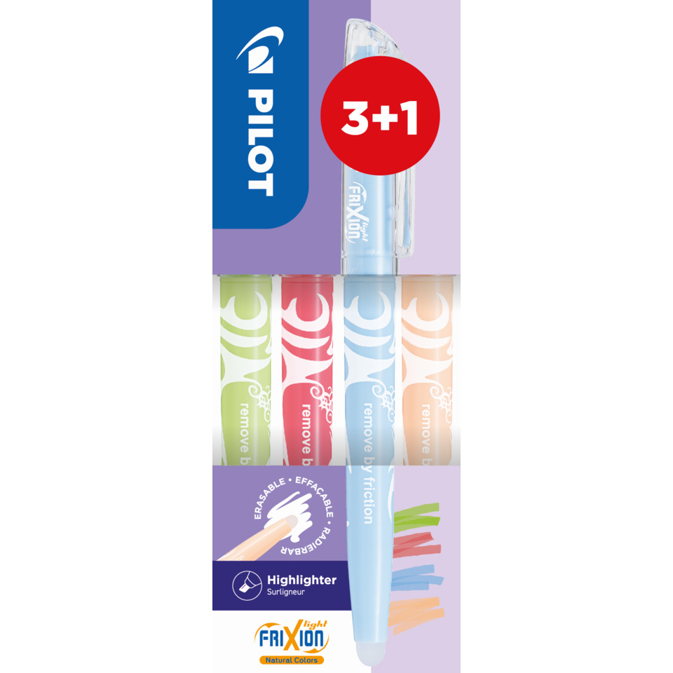 highlighter, erasable, set, 4-color, färbeort »