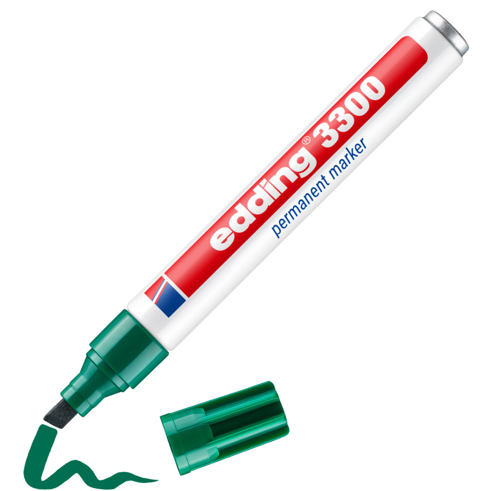 Permanentmarker, Filzstift, Grün, Weiße Hülse, Edting 3300