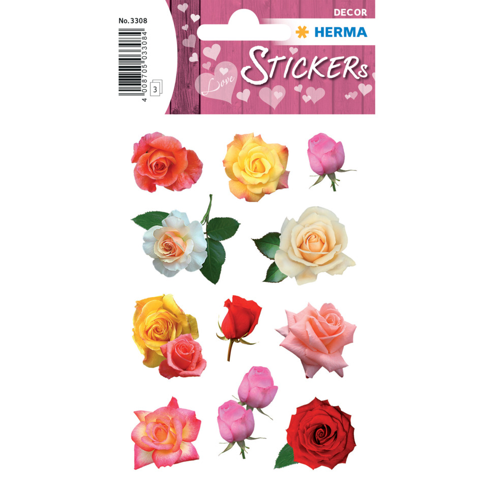 rosen-sticker, rose sticker, blumen-sticker, rose farben, 8 stücke rosenn