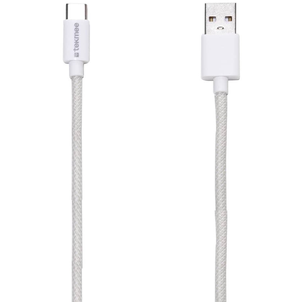 USB-C Kabel,  geflochten,  weiß,  Type-C,  geflochtenes USB-C Kabel